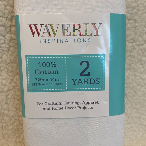 Waverly Inspirations  2 Yards White 72" x 44" 100% Cotton Quilting Crafting - Picture 1 of 4